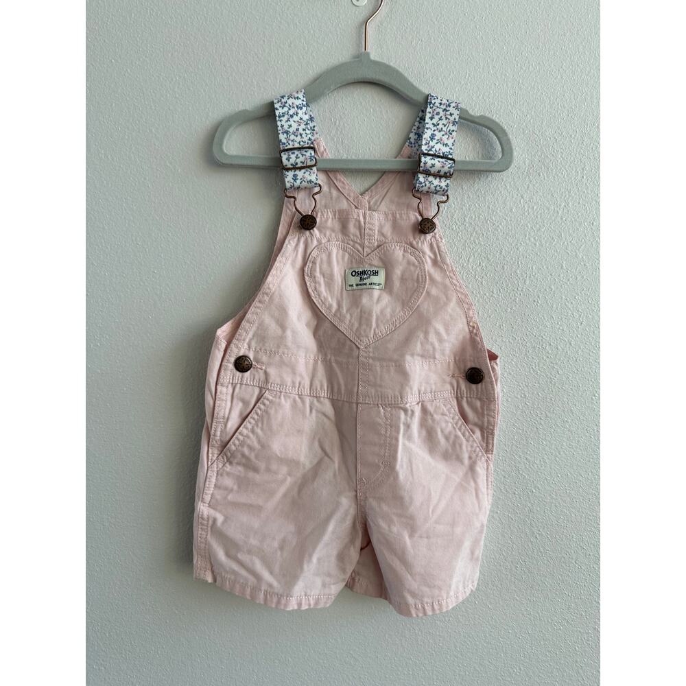 OshKosh B'gosh Pink heart Cotton Overalls Size 2T